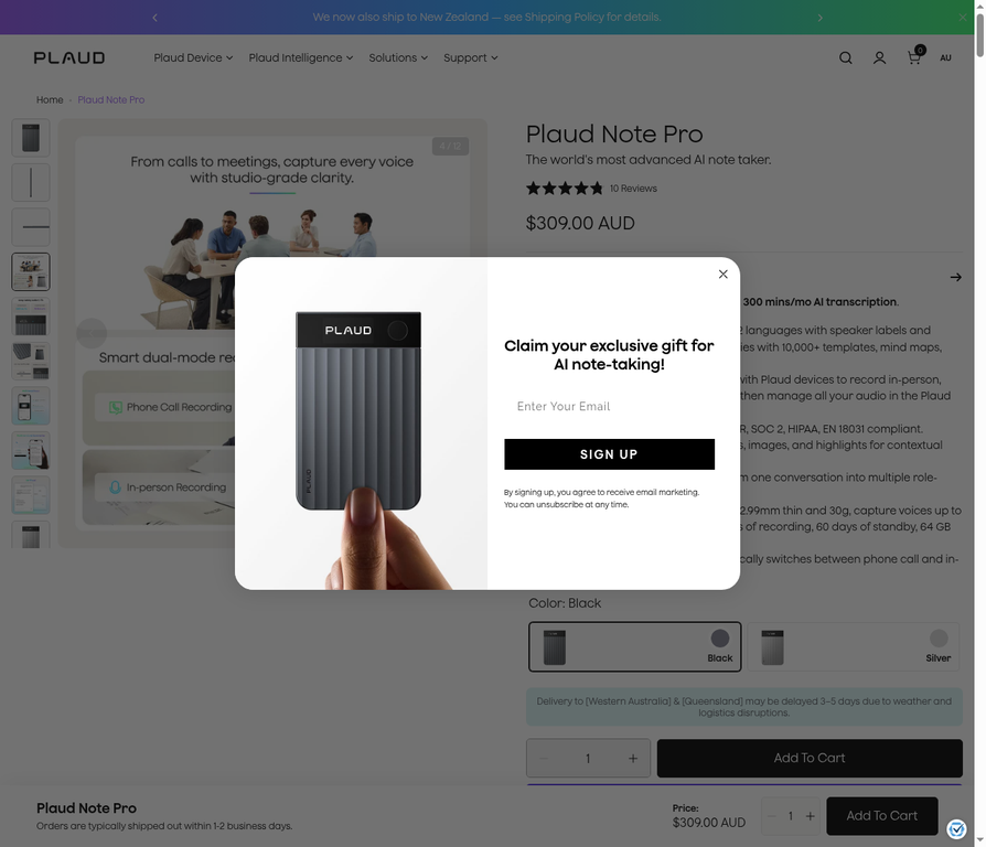 Selecting Black Color & Adding to Cart