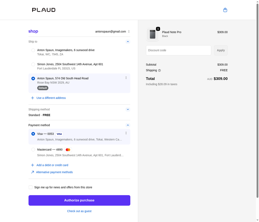 Viewing Payment Methods