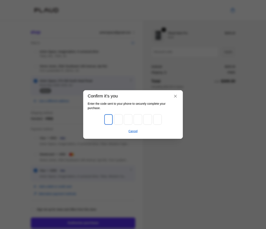 Phone Verification for Purchase